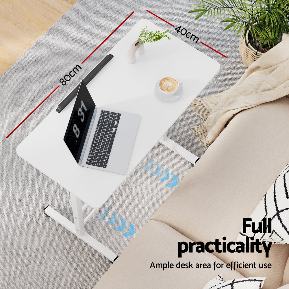 Artiss Laptop Desk Table Adjustable 80CM White 4