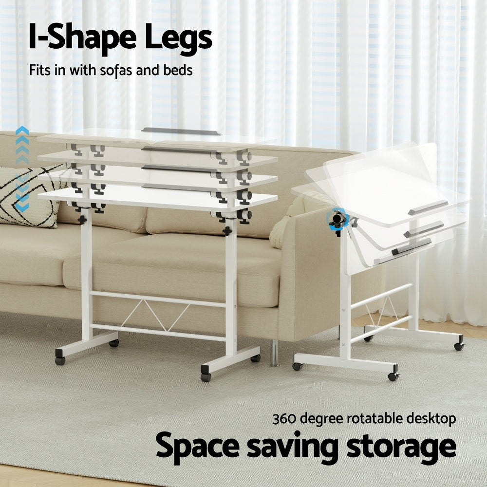 Artiss Laptop Desk Table Adjustable 80CM White 5