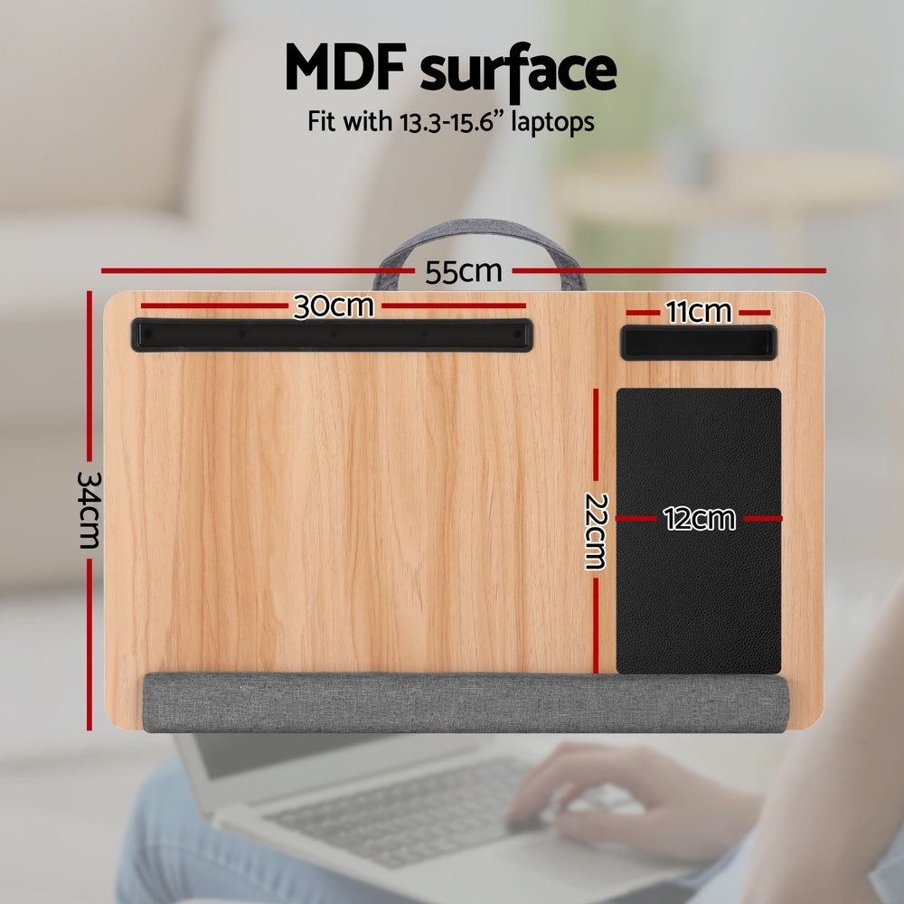 Artiss Lap Desk Laptop Desks Portable w/ Wrist-rest Phone Slot Mouse Pad 55CM 4
