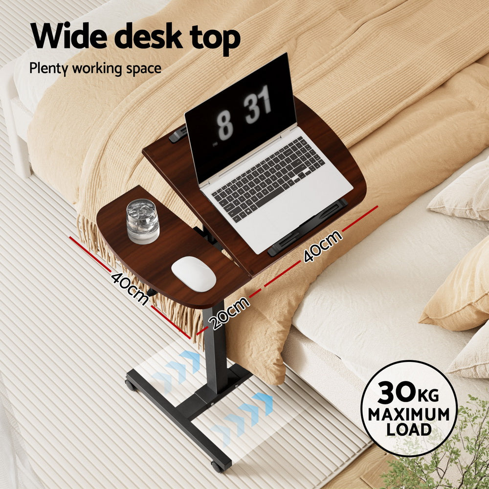 Artiss Laptop Desk Table Fan Cooling Walnut 60CM 4