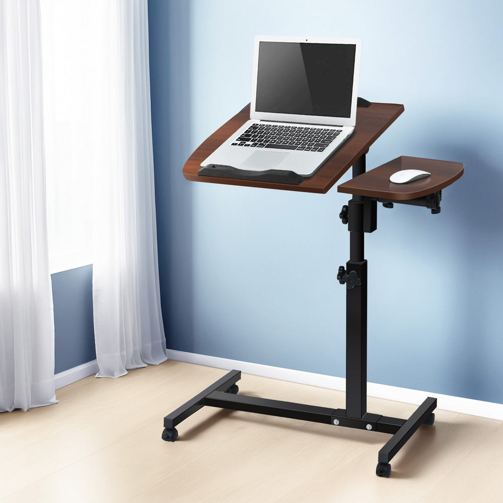 Artiss Laptop Desk Table Fan Cooling Walnut 60CM 7