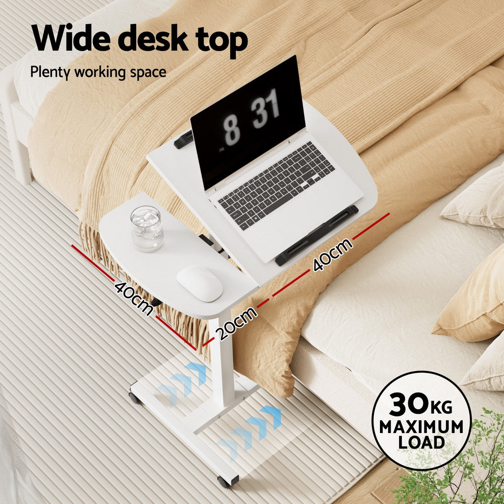 Artiss Laptop Desk Table Fan Cooling White 60CM 4