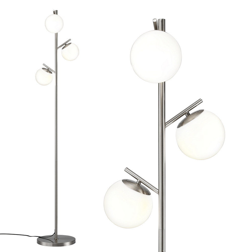 Artiss 3-Light Tree Floor Lamp 165cm Tall Standing Light with Sphere Glass Shades for Modern Homes 5