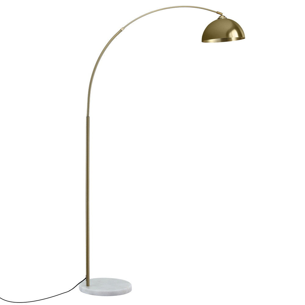 Artiss Modern Arched Floor Lamp Gold Brass Standing Heavy-Duty Marble Base for Living Room Bedroom 3