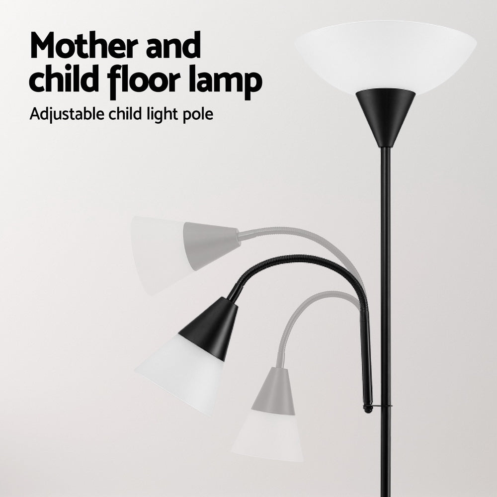 Artiss Floor Lamp Mother and Child Modern Home Living Room Office Reading Black 5