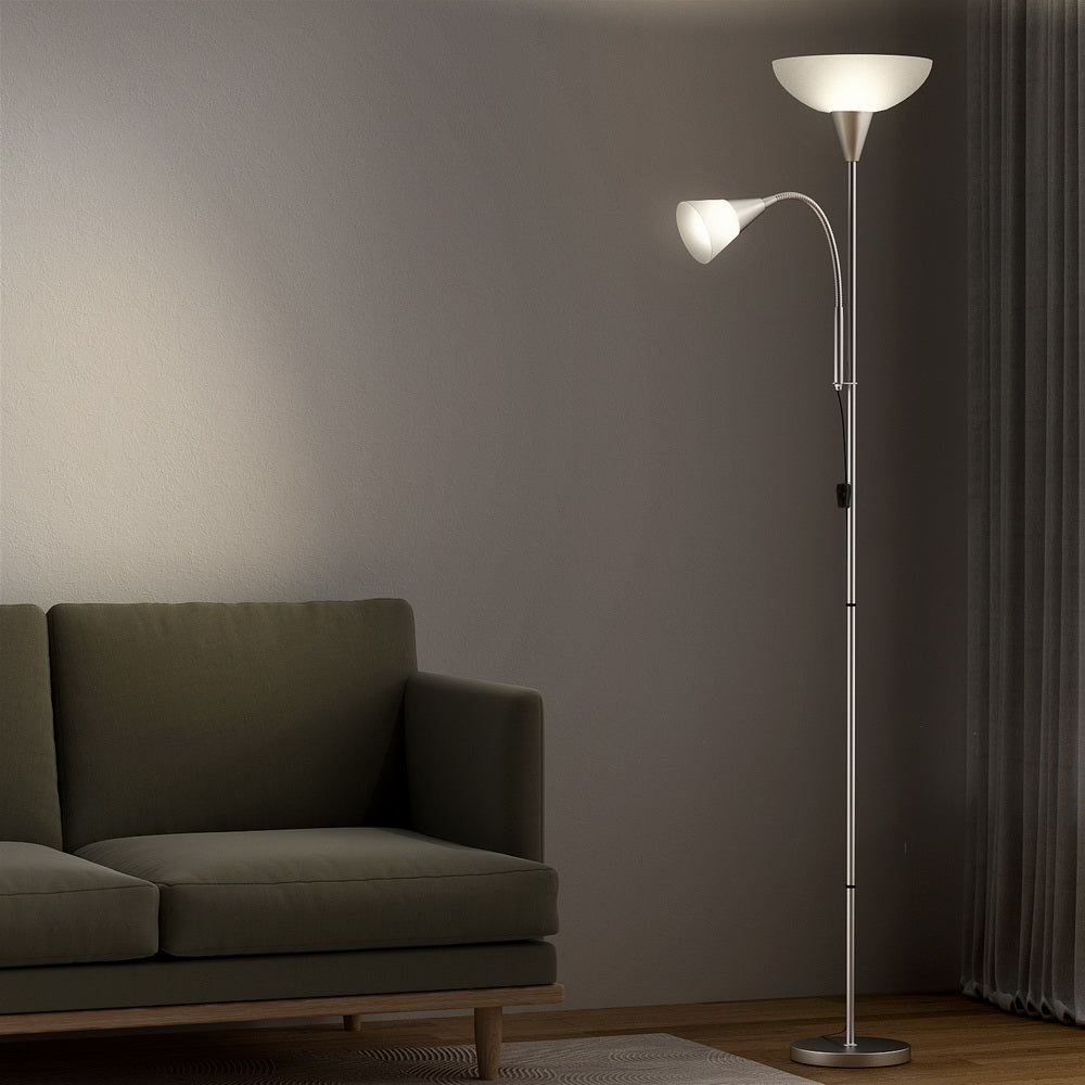 Artiss Floor Lamp Mother and Child Modern Home Living Room Office Reading Silver 7