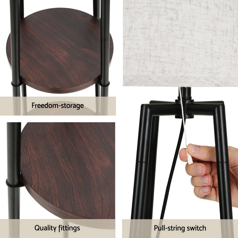 Artiss Floor Lamp 2 Tier Shelf Storage LED Light Stand Home Living Room Upright 6