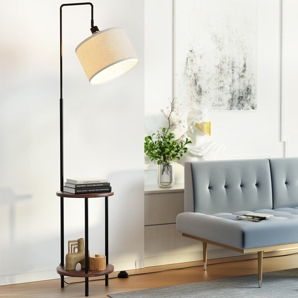 Artiss Floor Lamp 2 Tier Shelf Storage LED Light Stand Home Room Adjustable Head 7