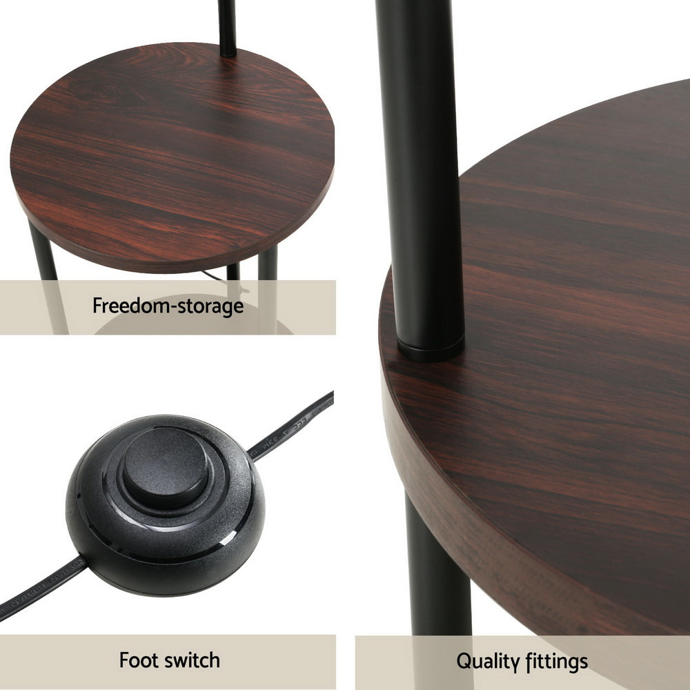 Artiss Floor Lamp 2 Tier Shelf Storage LED Light Stand Home Room Adjustable Head 6