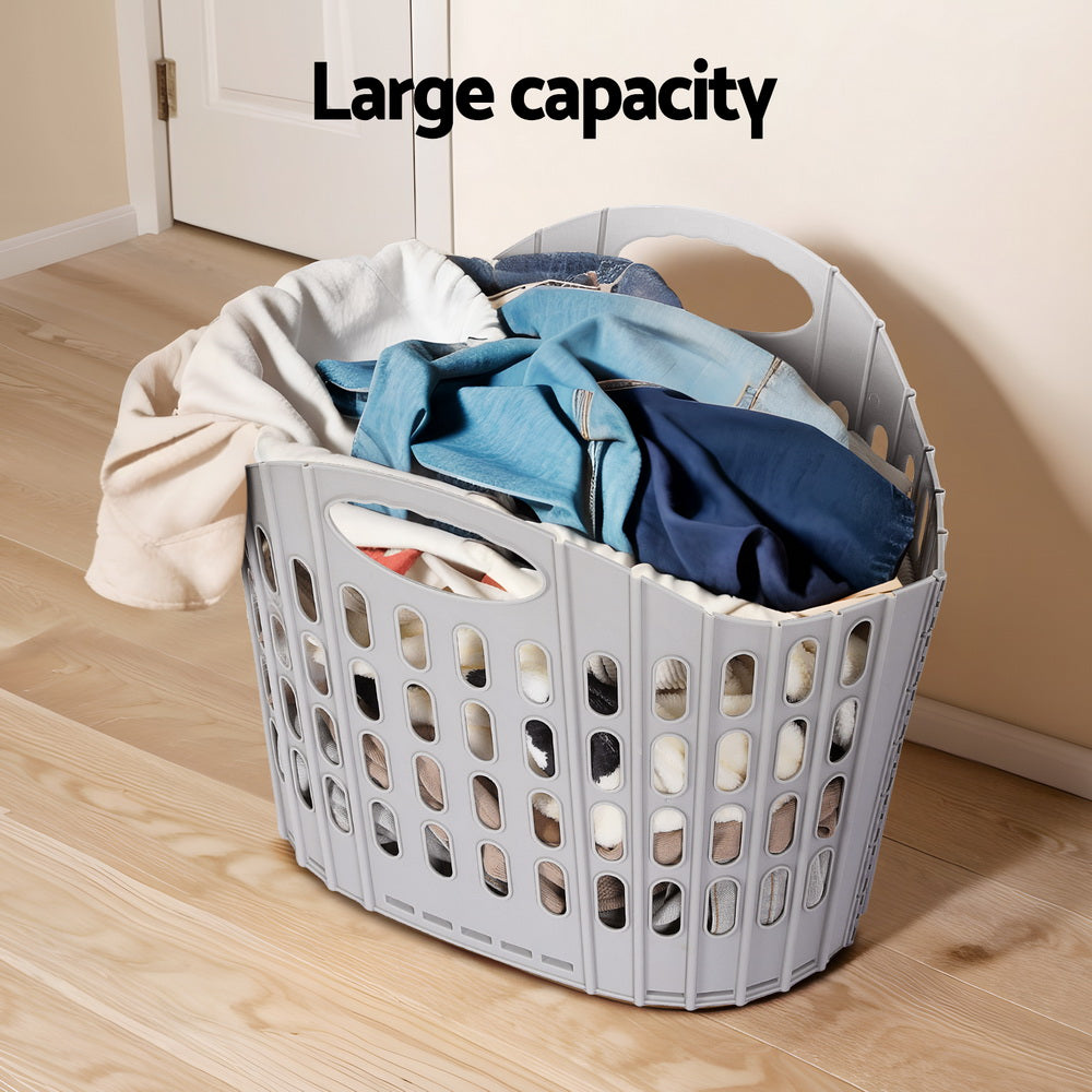 Artiss Laundry Basket Hamper Large Foldable Washing Clothes Storage Organiser 4