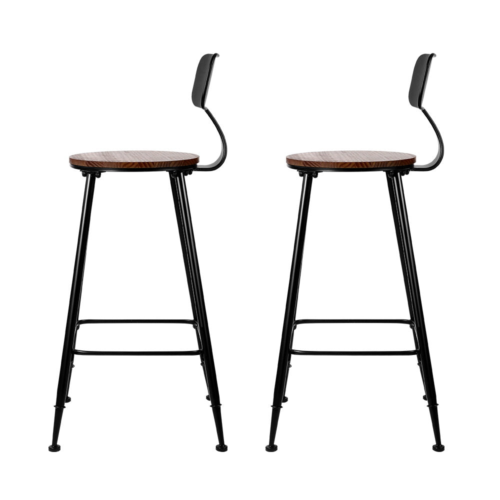 Artiss 2x Bar Stools Vintage Metal Chairs 3