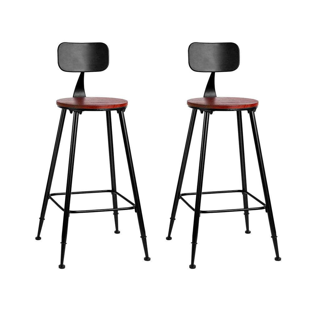 Artiss 2x Bar Stools Vintage Metal Chairs 8