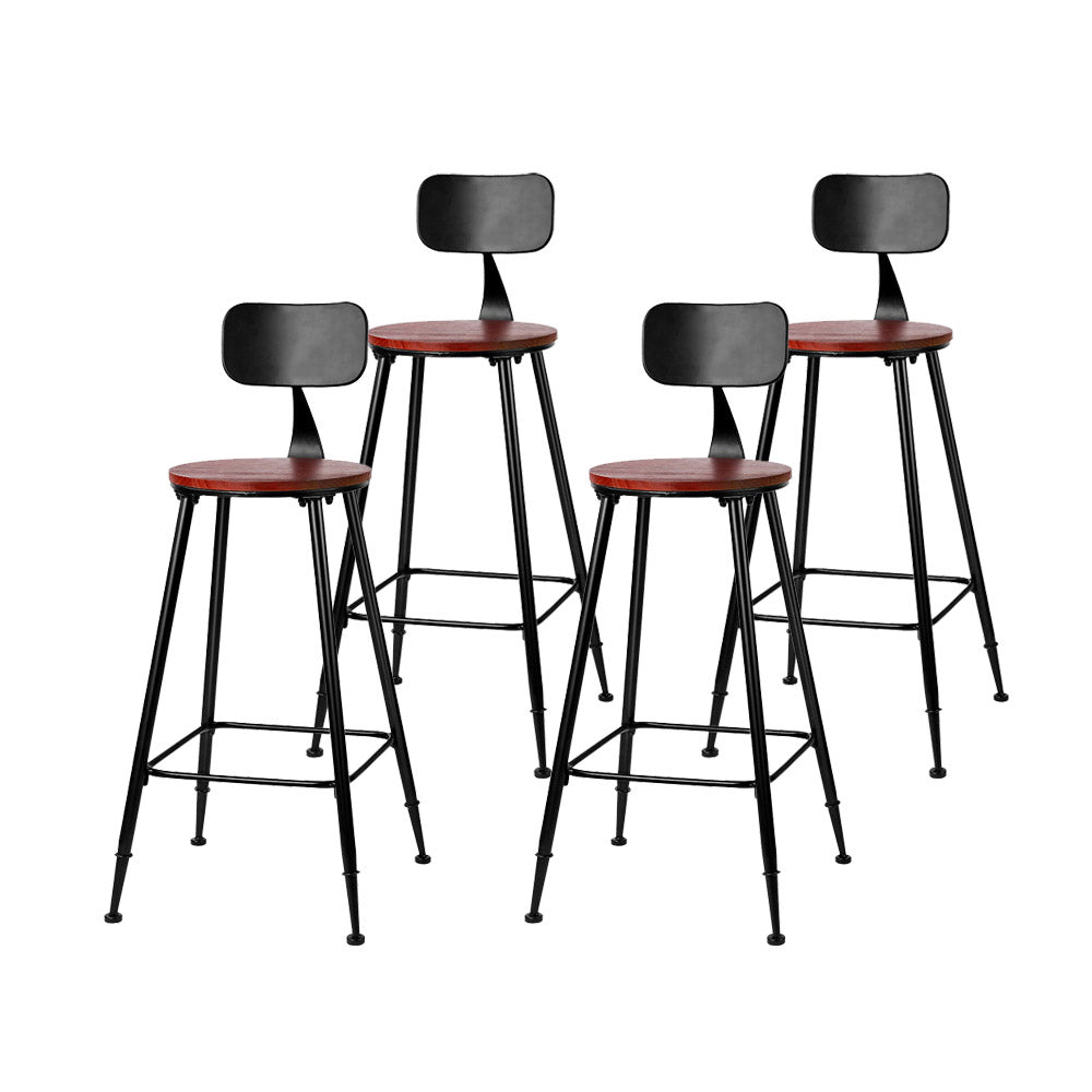 Artiss 4x Bar Stools Vintage Metal Chairs 7