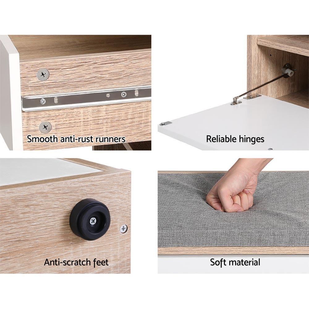 Artiss Shoe Rack Cabinet Bench 8 Pairs White Niva 6