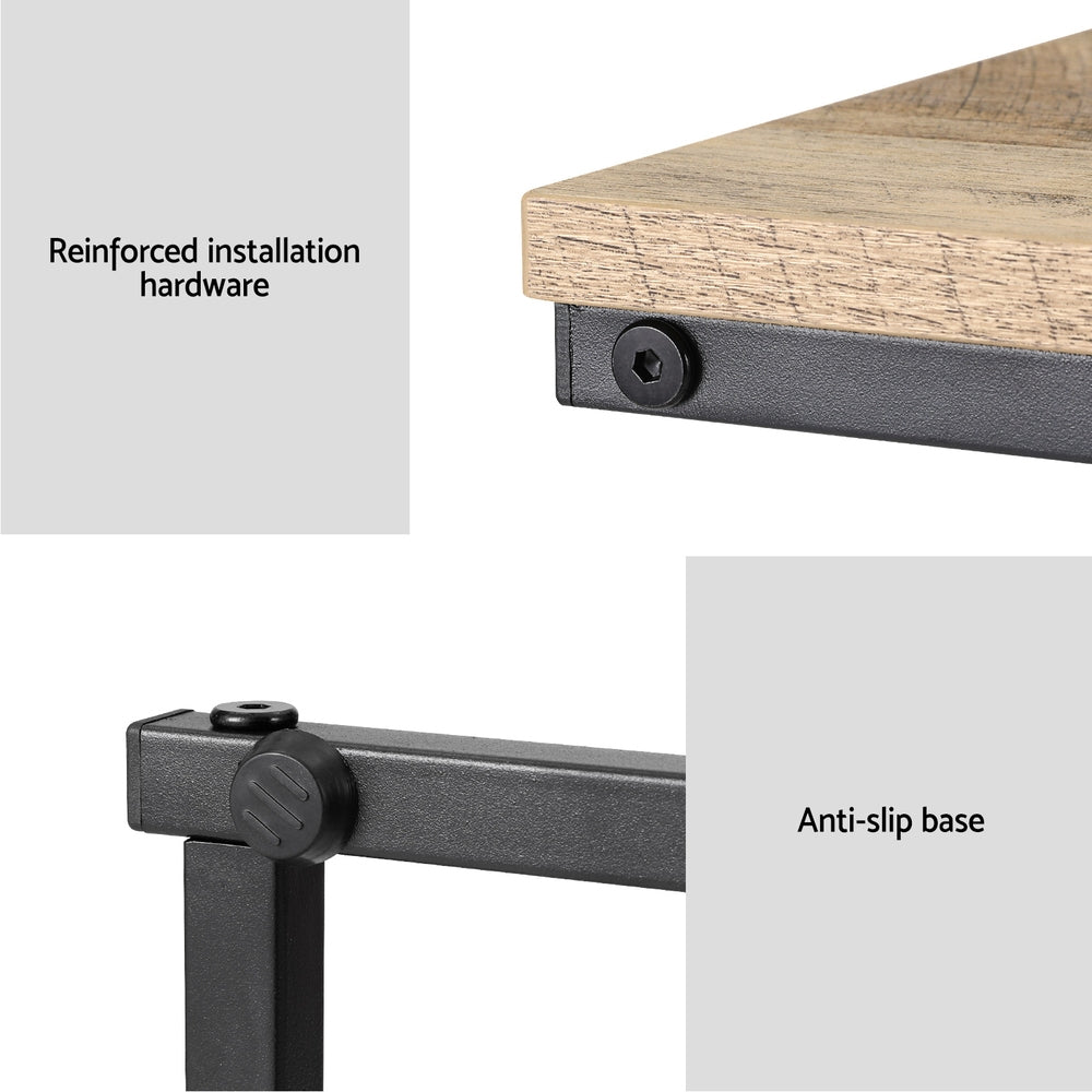 Artiss Coffee Table Side Table Walnut Anika 6