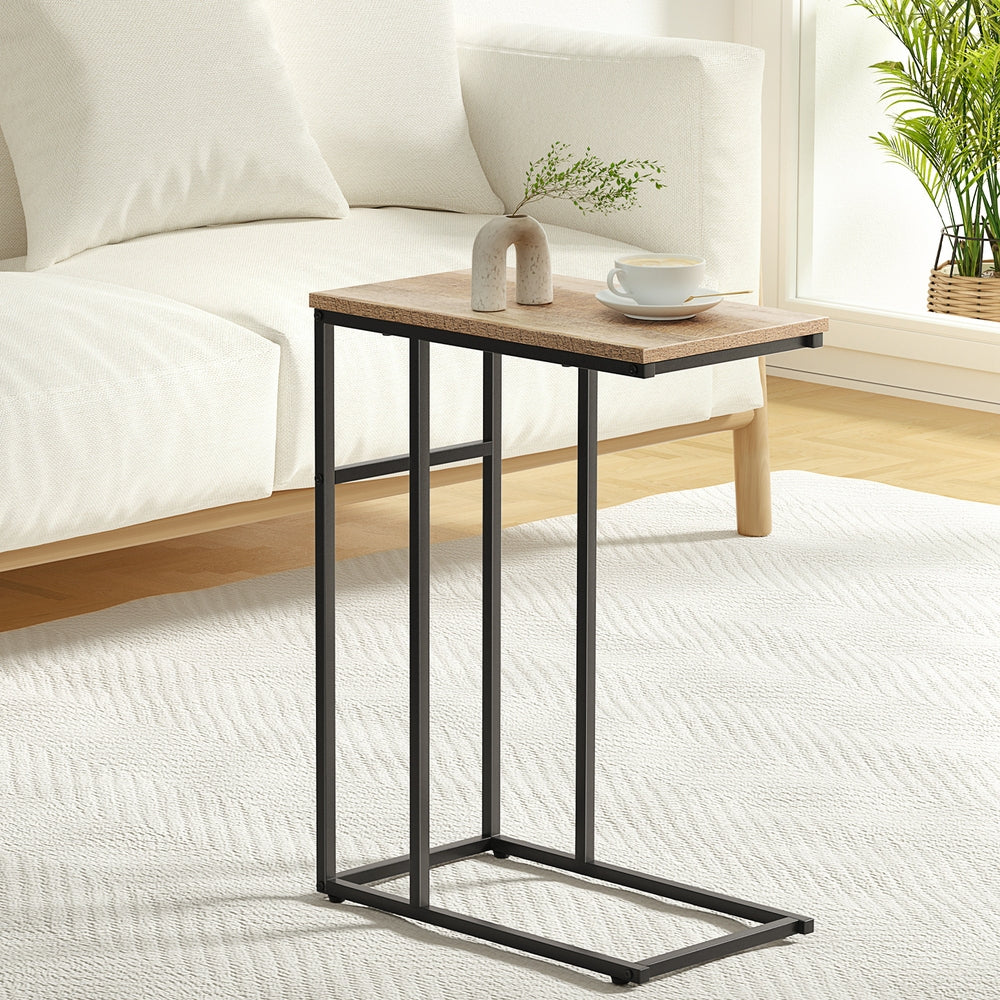 Artiss Coffee Table Side Table Walnut Anika 7