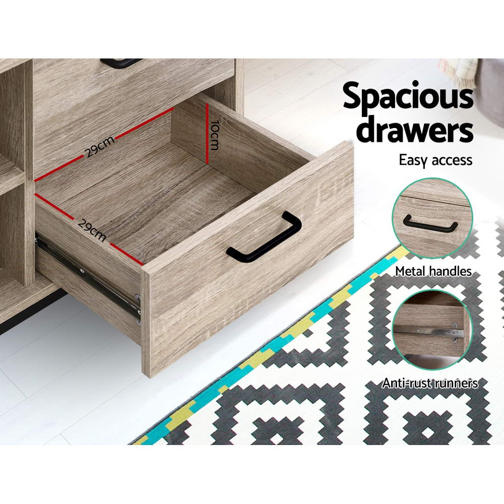 Artiss TV Cabinet Entertainment Unit 132cm Pine Tania 7