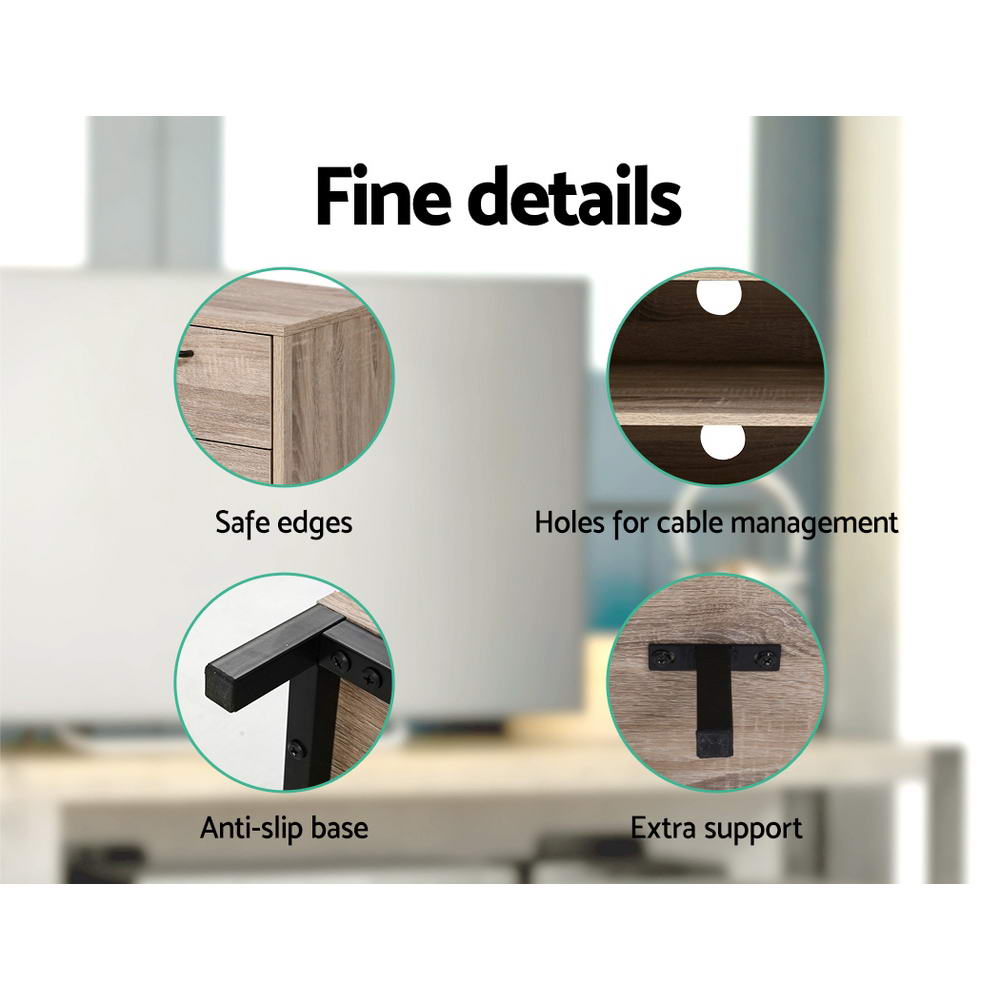 Artiss TV Cabinet Entertainment Unit 132cm Pine Tania 8