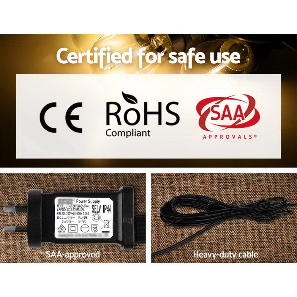 50m LED Festoon String Lights Christmas Decorations Wedding Party Outdoor Garden 6