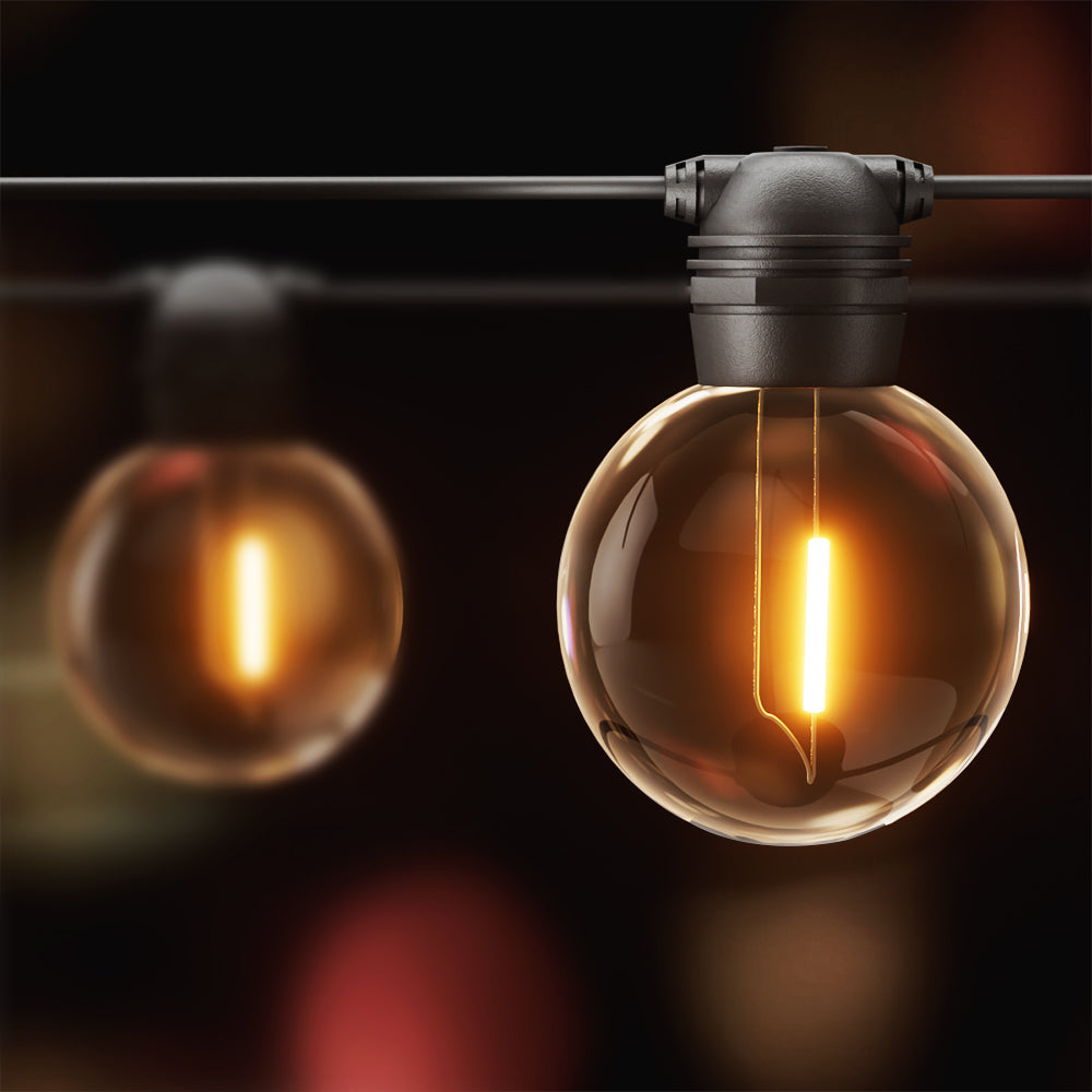 17m Solar Festoon Lights Outdoor LED String Light Wedding Christmas Party 7