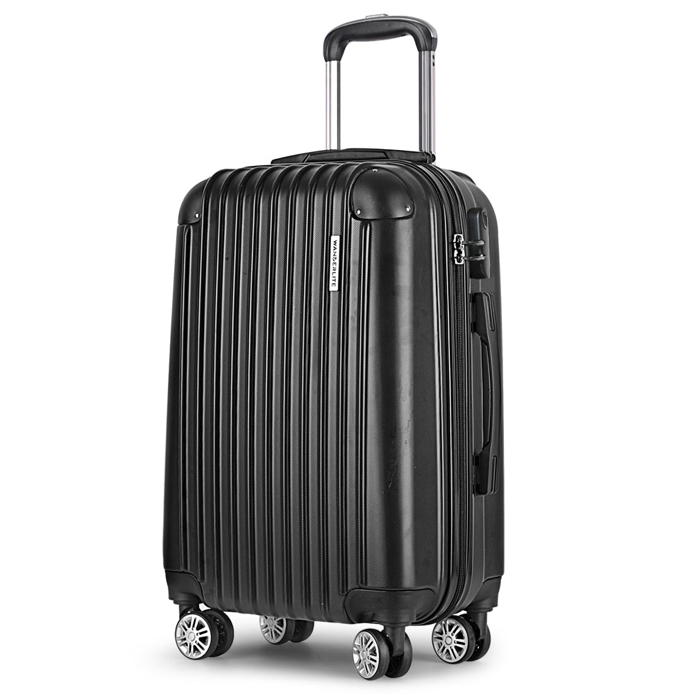 Wanderlite 24 Inch Luggage with TSA Lock Spinner Travel Suitcase Carry On Hard Shell Luggage Case Black 8