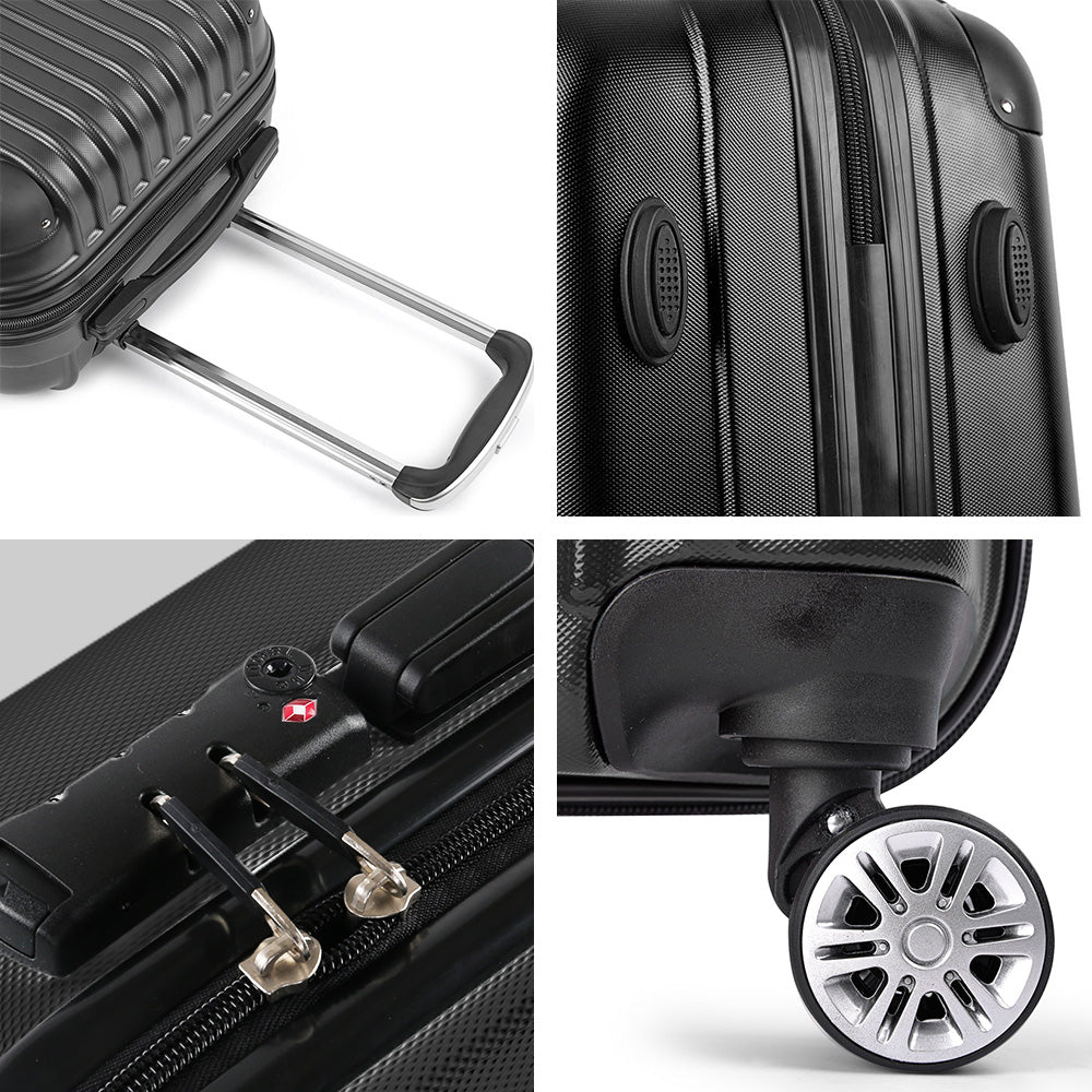 Wanderlite 24 Inch Luggage with TSA Lock Spinner Travel Suitcase Carry On Hard Shell Luggage Case Black 7