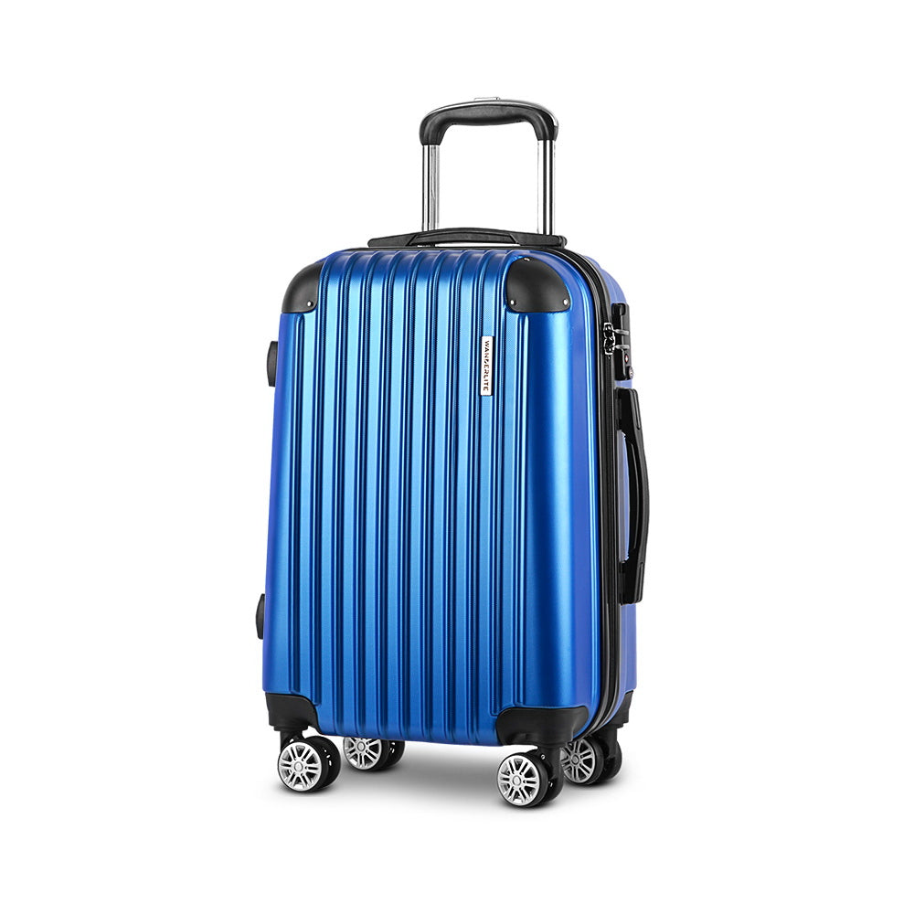 Wanderlite 28 Inch Luggage with TSA Lock Spinner Carry On Hard Shell Travel Suitcase Luggage Case Blue 8