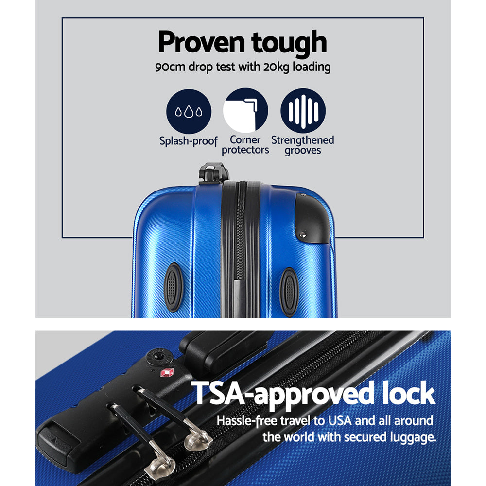 Wanderlite 28 Inch Luggage with TSA Lock Spinner Carry On Hard Shell Travel Suitcase Luggage Case Blue 4