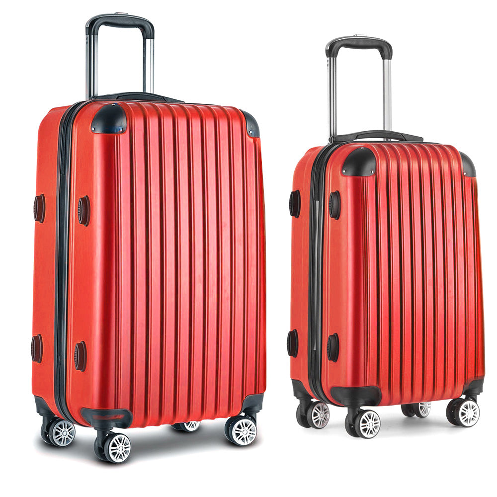 Wanderlite 20-28 Inch Luggage 2Set with TSA Lock Spinner Carry On Hard Shell Travel Suitcase Luggage Case Red 3