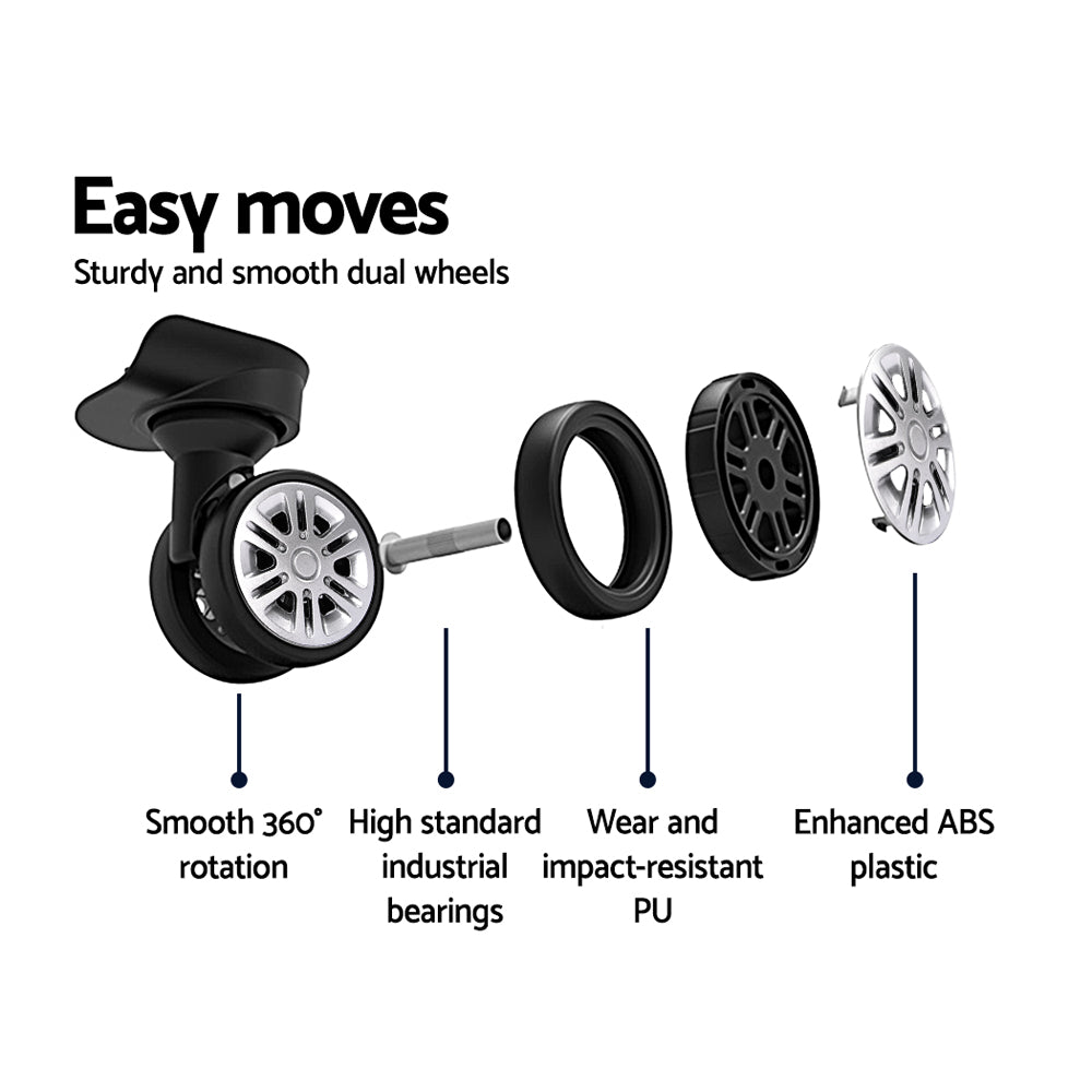 Wanderlite 3 Set Luggage 20-24-28 Inch with Zipper Lock Carry On Hard Shell Travel Suitcase Luggage Case Blue 5