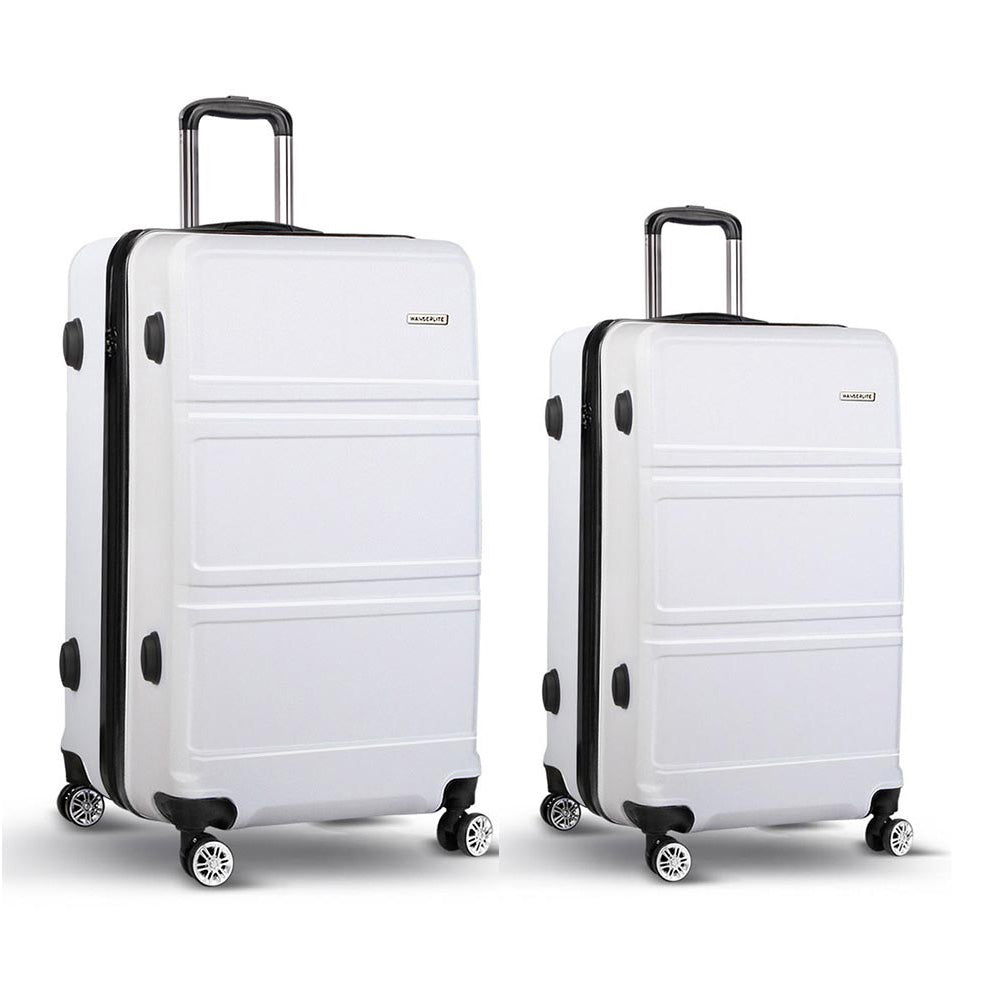 Wanderlite 20" 28" Luggage with TSA Lock Spinner Travel Suitcase Carry On Hard Shell Luggage Case White 3