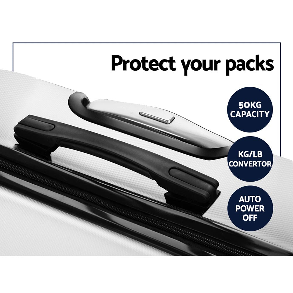 Wanderlite 20" 28" Luggage with TSA Lock Spinner Travel Suitcase Carry On Hard Shell Luggage Case White 6