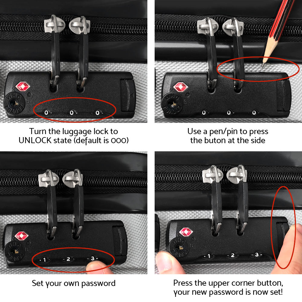 Wanderlite 20" 28" Luggage with TSA Lock Spinner Travel Suitcase Carry On Hard Shell Luggage Case White 7