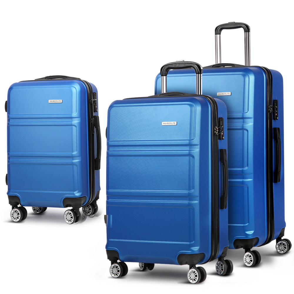 Wanderlite 20" 24" 28" Luggage with TSA Lock Spinner Travel Suitcase Carry On Hard Shell Luggage Case Blue 8