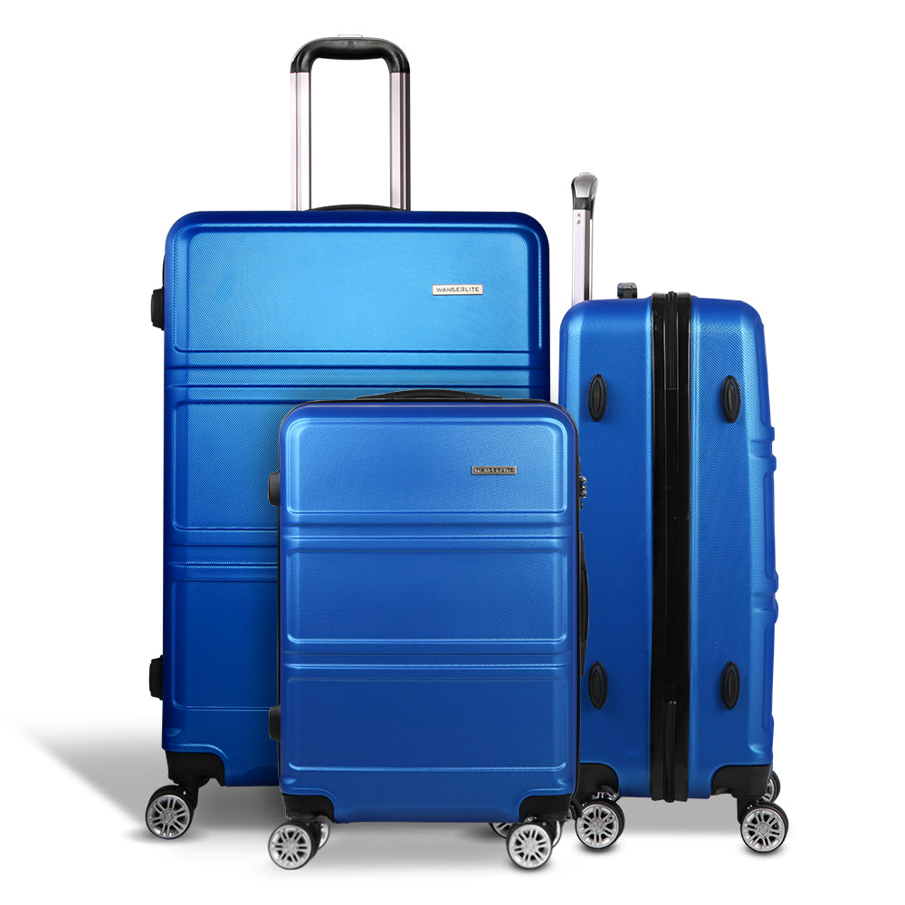 Wanderlite 20" 24" 28" Luggage with TSA Lock Spinner Travel Suitcase Carry On Hard Shell Luggage Case Blue 3