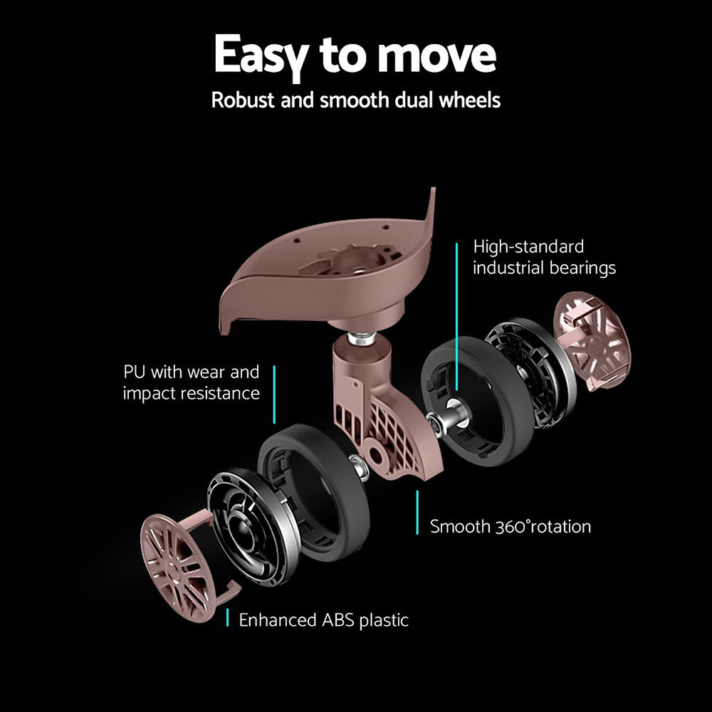 Wanderlite 3 Set Luggage 20-24-28 Inch Suitcase with TSA Lock Carry On Hard Shell Travel Luggage Organiser Case Pink 5