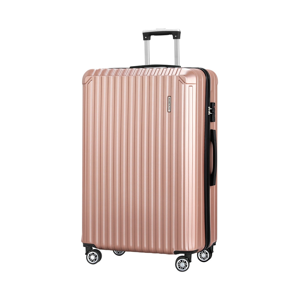 Wanderlite 28-inch Luggage Set with TSA Lock�ABS Hard Shell Travel Suitcase Organiser Luggage Case Rose Gold 7