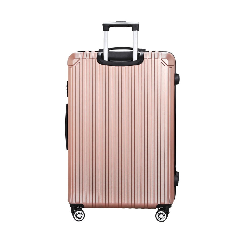 Wanderlite 28-inch Luggage Set with TSA Lock�ABS Hard Shell Travel Suitcase Organiser Luggage Case Rose Gold 3