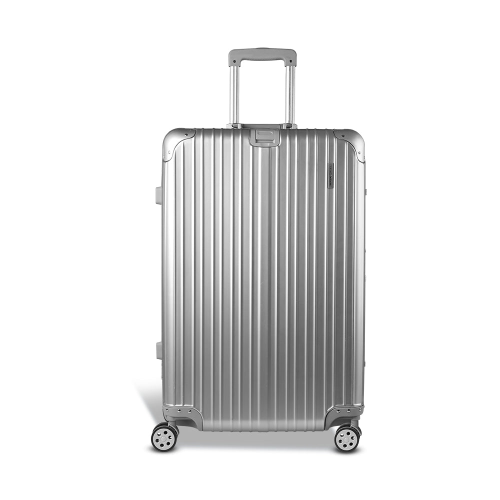Wanderlite 28 Inch Luggage with TSA Lock Stainless�Steel�Wrapped�Corners Hard Shell Travel Suitcase Luggage Case Silver 8