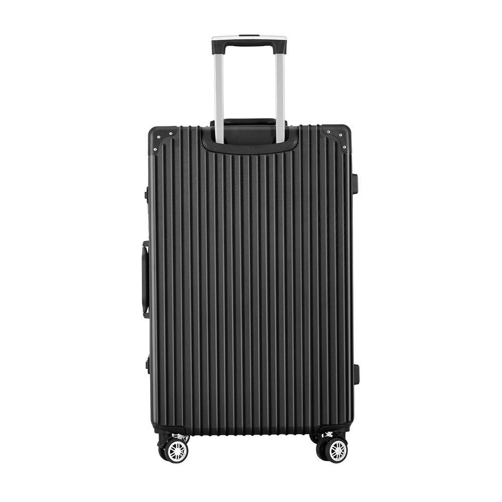 Wanderlite 28 Inch Luggage with TSA Lock Stainless�Steel�Wrapped�Corners Hard Shell Travel Suitcase Luggage Case Black 3