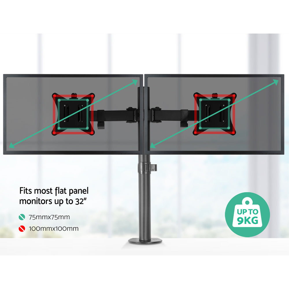Artiss Monitor Arm Dual Desk Mount Screen Bracket Holder 3