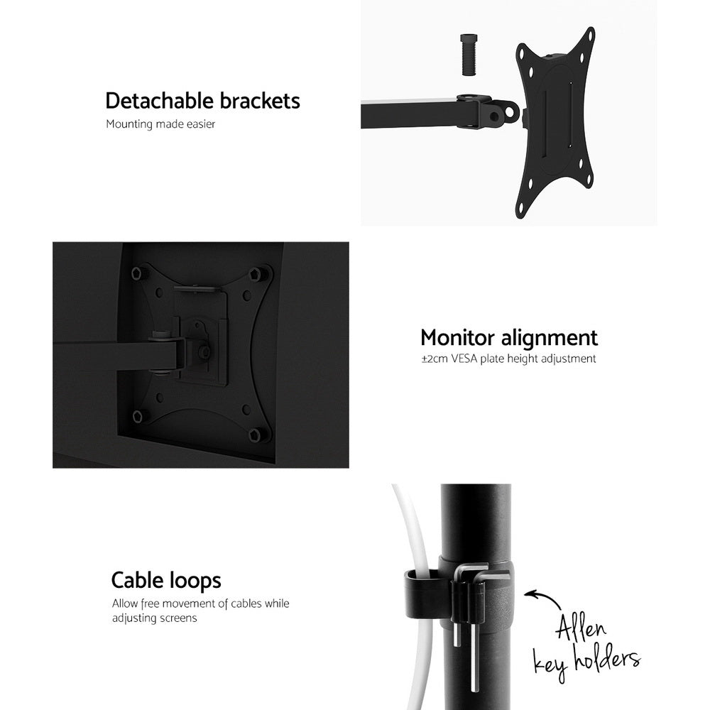 Artiss Monitor Arm Desk Mount Laptop Tray 5