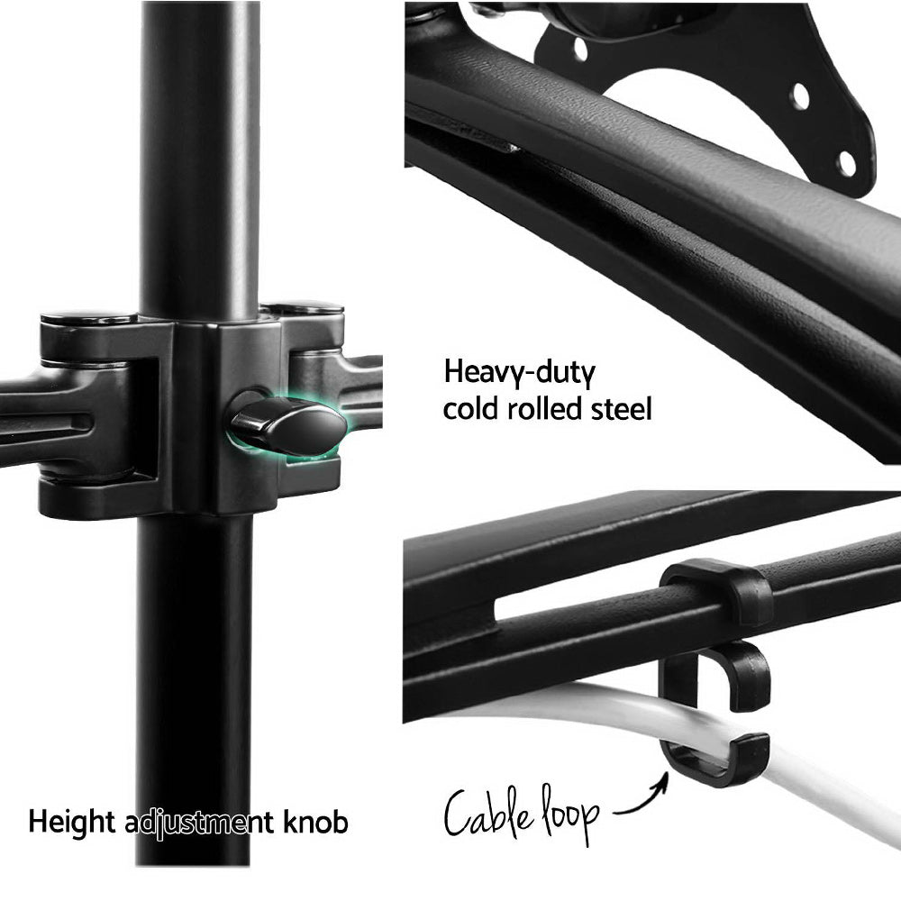 Artiss Monitor Arm Dual Desk Mount Screen Holder Bracket 6