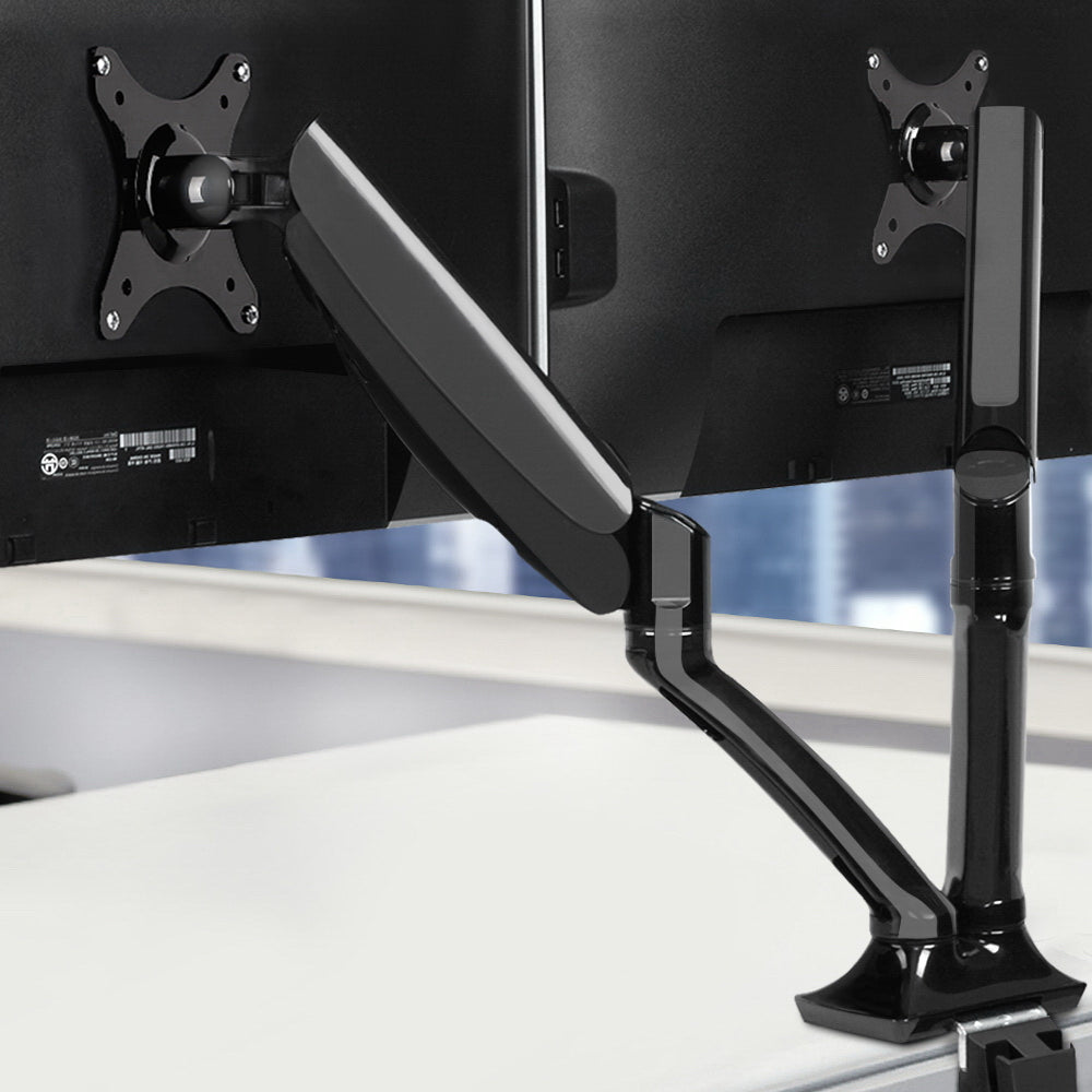 Artiss Monitor Arm Gas Spring Dual Desk Mount Screen Holder 8