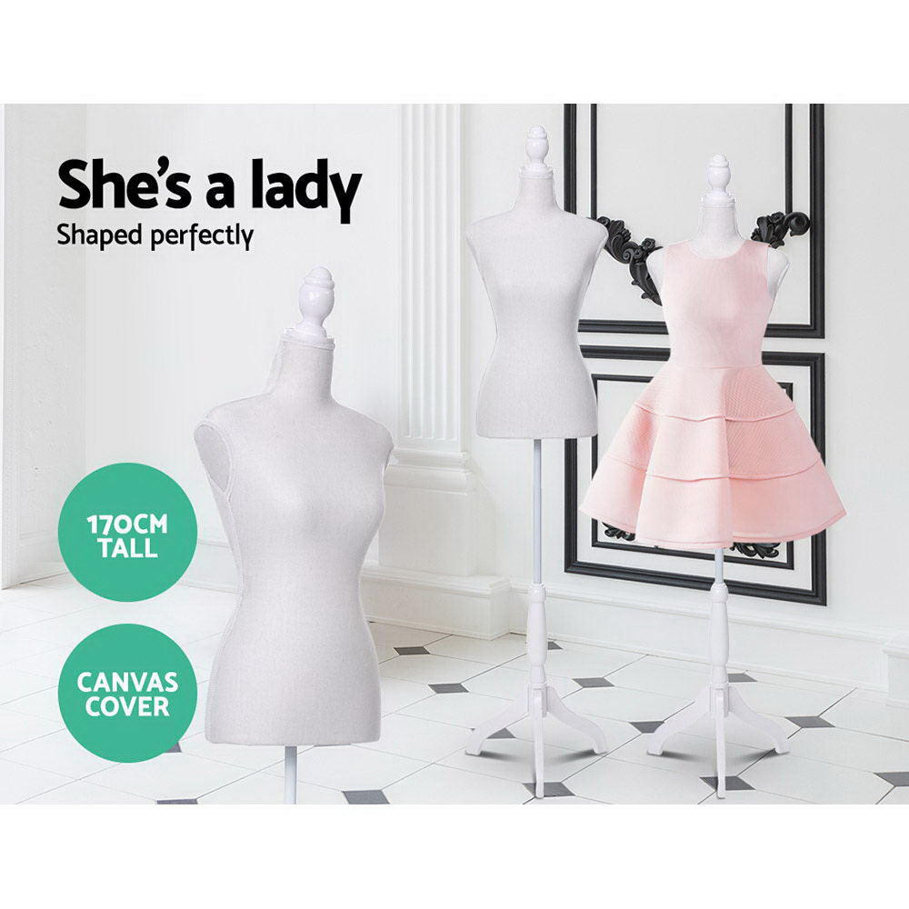 Female Mannequin 170cm Model Dressmaker Clothes Display Torso Tailor Wedding White 3