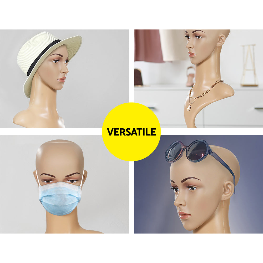 Embellir Female Mannequin Head Dummy Model Display Shop Stand Professional Use 4