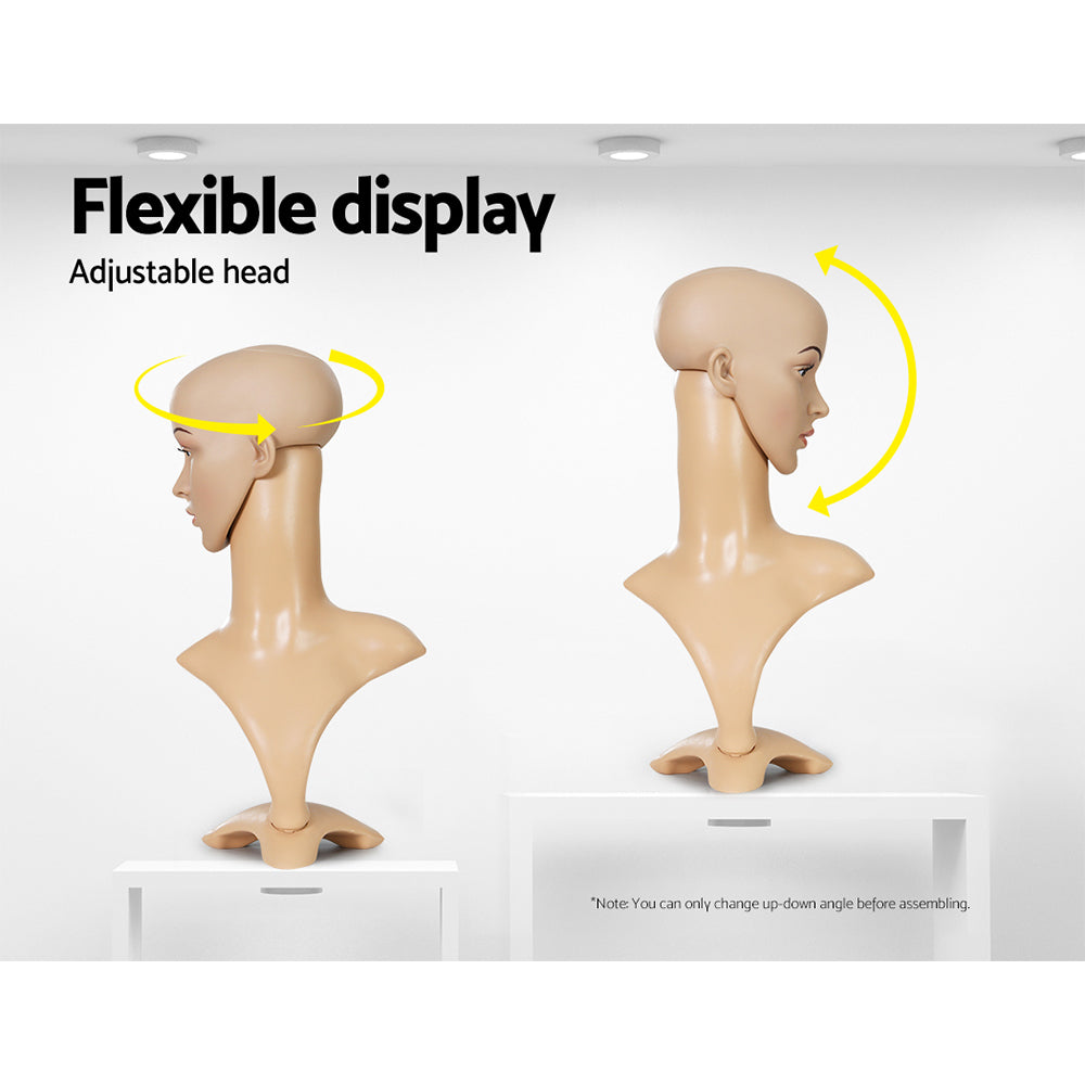 Embellir Female Mannequin Head Dummy Model Display Shop Stand Professional Use 6