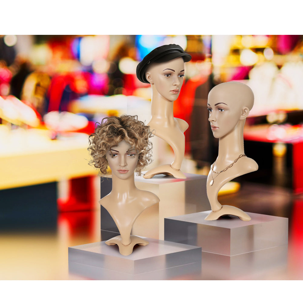 Embellir Female Mannequin Head Dummy Model Display Shop Stand Professional Use 7