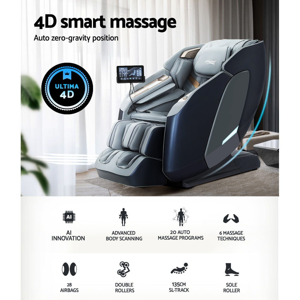 Livemor 4D Massage Chair Electric Recliner Double Core Mechanism Massager Melisa 4