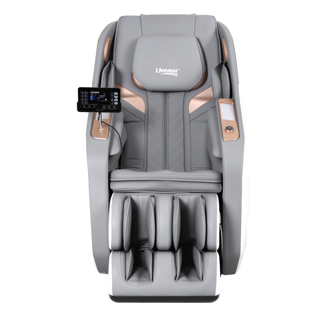 Livemor 4D Massage Chair Electric Recliner Double Core Mechanism Massager ROWA White 3